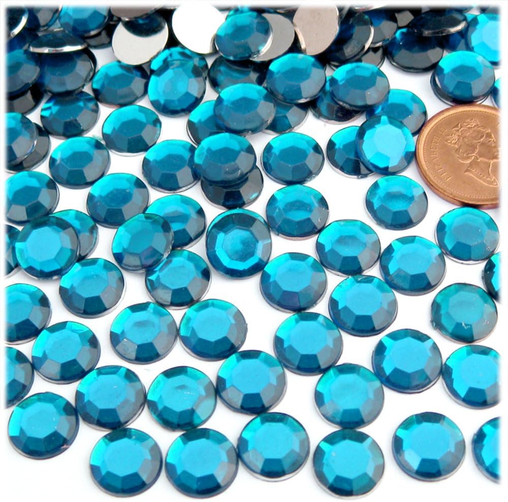 The Crafts Outlet 144pc Rhinestones Round 10mm - Flatback Royal Blue RBL