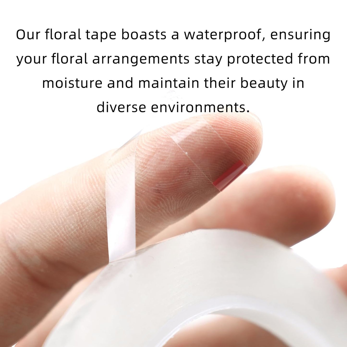 2 PCS Clear Floral Tape, 1/4" Flower Stem Wrap Tapes, Waterproof Florist Tape - Multipurpose Adhesive Florist Tapes for Binding Fresh, Flower Bouquets and Floral Craft (216Ft/72Yd/Roll)