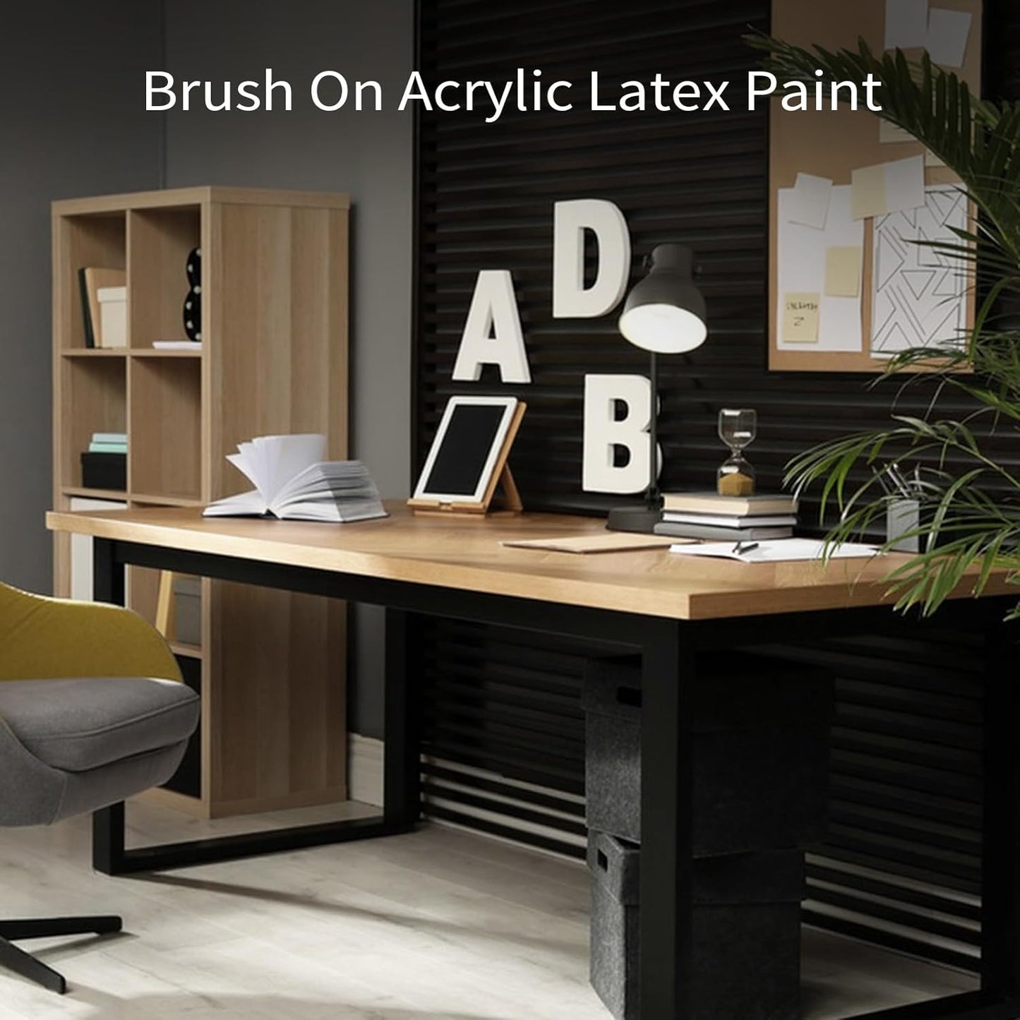 Black Paint Gloss Black 16Oz Multi Surface Enamel Acrylic Touch Up Paint for Wall, Metal, Wood, Furniture, Cabinets, Doors, Tables Scratch Repair, 500ml