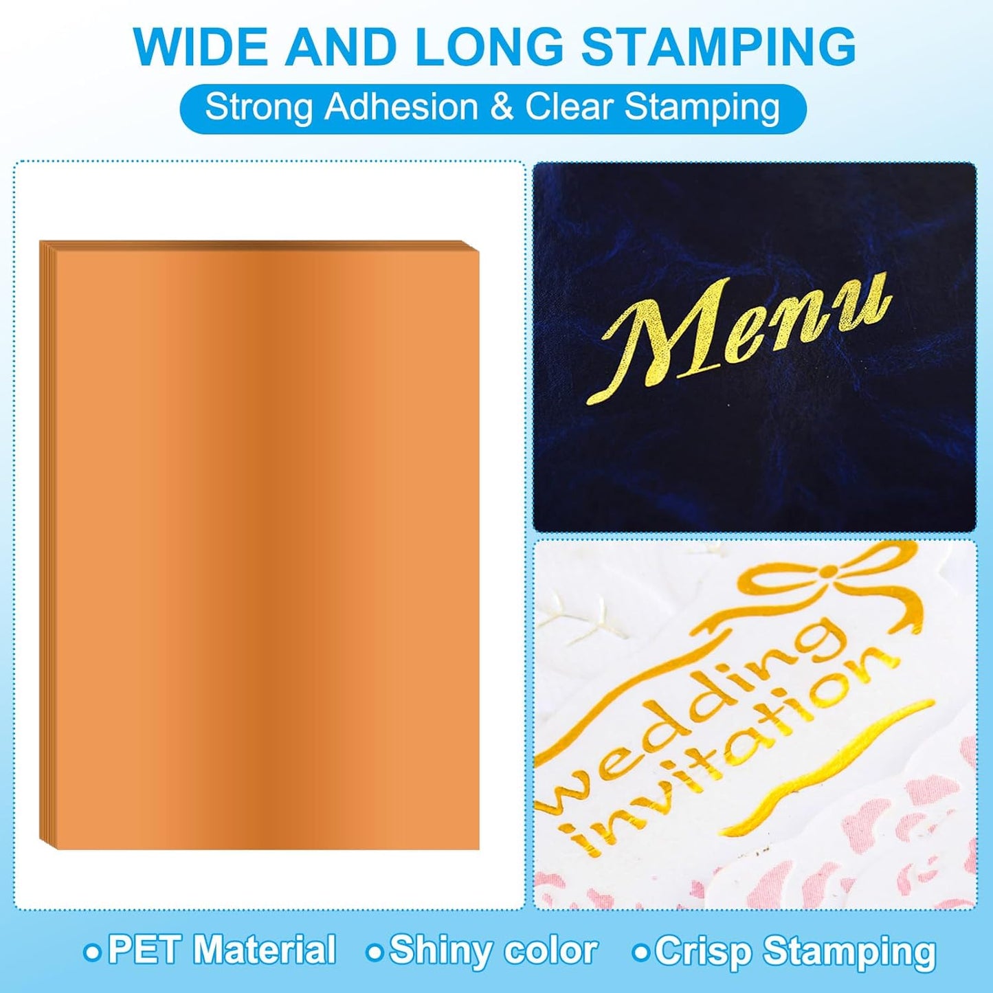 PATIKIL 11.7x8.3" Hot Stamping Foil Paper Sheet, 20 Sheets A4 Heat Transfer Hot Stamping Paper Foil for Leather DIY Logo Decor Craft Gift Package Scrapbook Card, Bronze