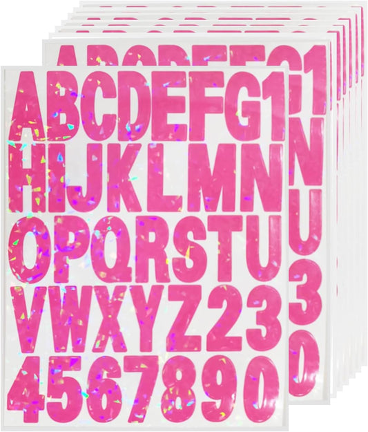 Starboling Letter Stickers,2 inch 8 Sheets Rose red Alphabet Sticker,Self Adhesive Vinyl Letter Stickers Mailbox Numbers,for Arts Crafts Outdoor Sign Poster Mailbox Sign Doors Mailboxes Car Truck