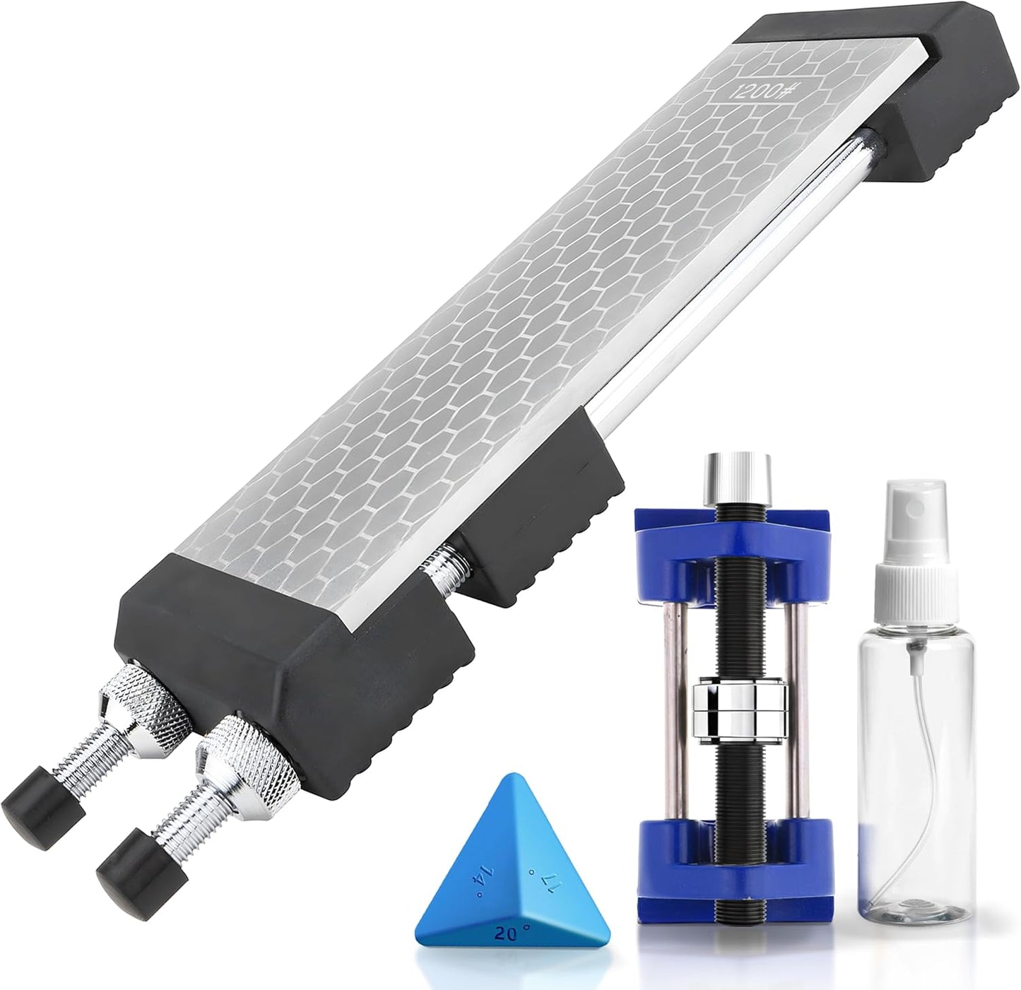 Schaaf Tools Diamond Whetstone Knife Sharpener Complete Kit - Coarse 325/ Fine 1200 Grit, Diamond Sharpening Stone with Non-Slip Base, Chisel Honing Jig & Angle Guide for Knives & Woodworking Tools