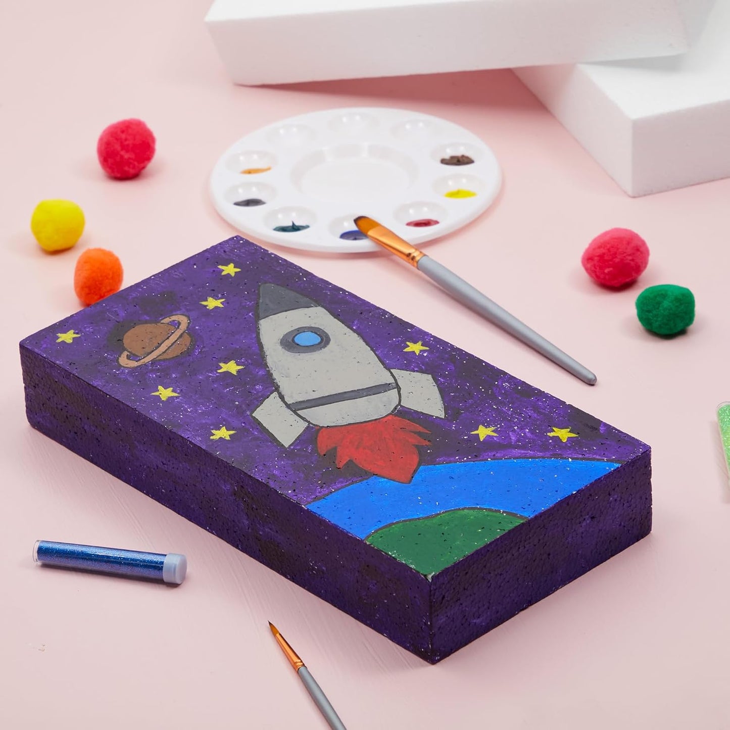 Juvale Smooth Foam Craft Blocks for DIY Craft & Floral Arrangement - Foam Carving Blocks - 12 x 6 x 2 In, White, 6 Pack