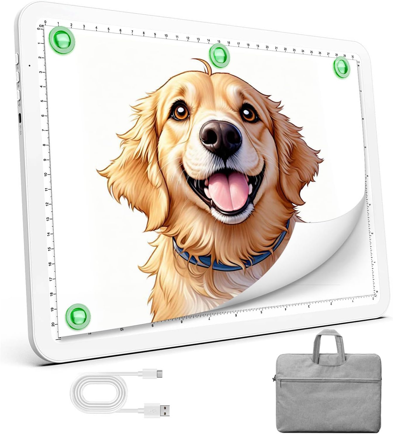 Zocelight Rechargeable A4 Tracing Light Box with Padded Case,Ultra Bright Led Light Pad with Physical Button,Wireless Light Board for Diamond Painting,Dimmable 9000LUX Lightbox for Tracing and Drawing