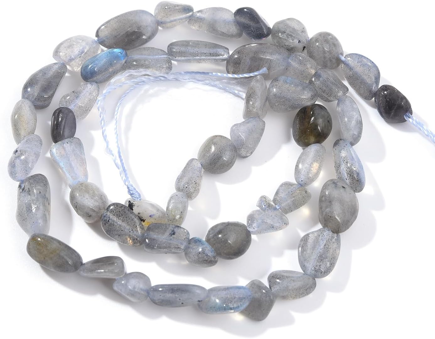 Labradorite Pebble Nugget Oval Free Tumbled Stone 6-8mm Natural Gemstone Loose Beads Approx 15.5 inch for DIY Jewelry Making