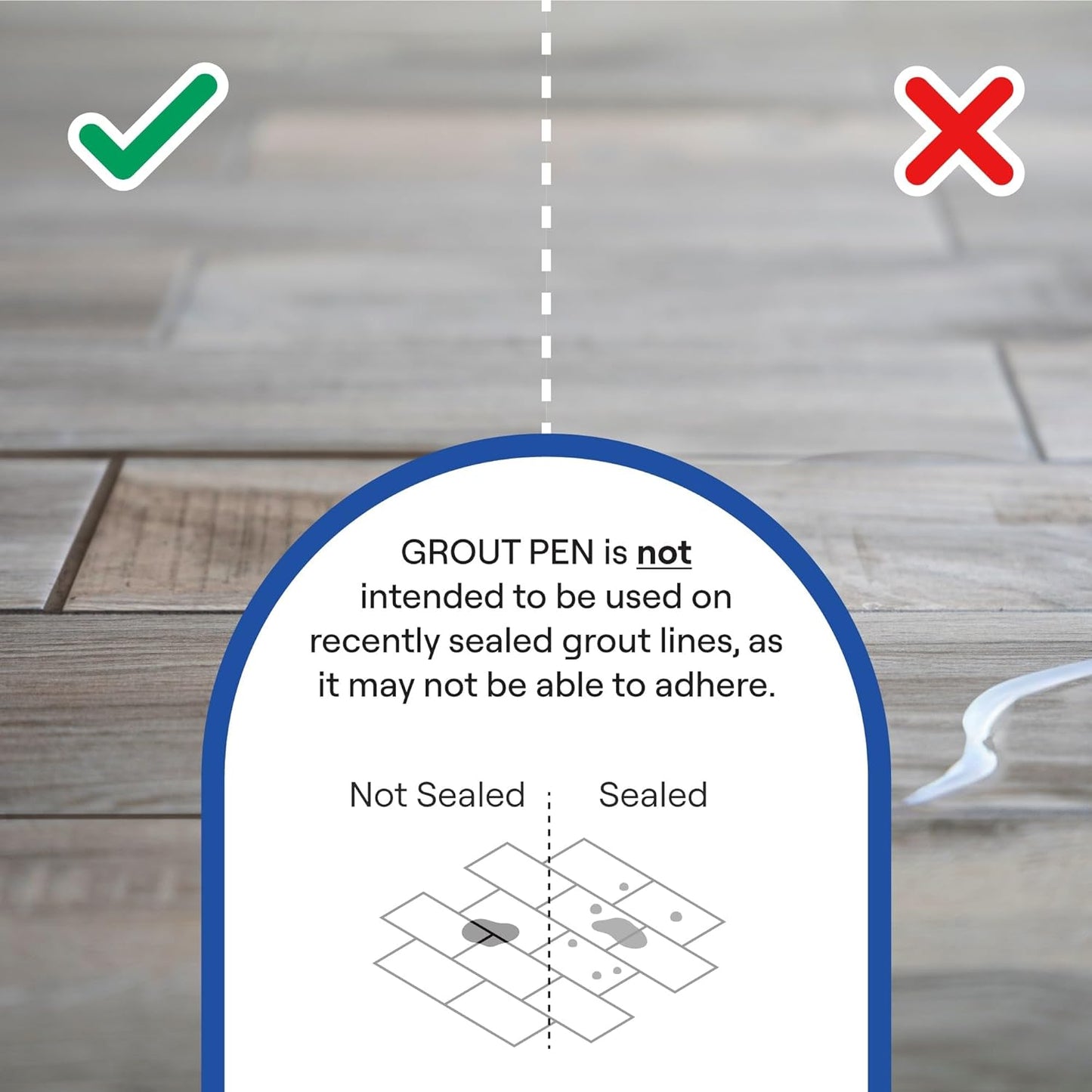 Grout Pen Cream Tile Paint Marker: Waterproof Grout Paint Pen, Tile Grout Colorant and Sealer Pen for Bathroom, Shower, Kitchen, More - Cream, Narrow 5mm Tip (7mL)