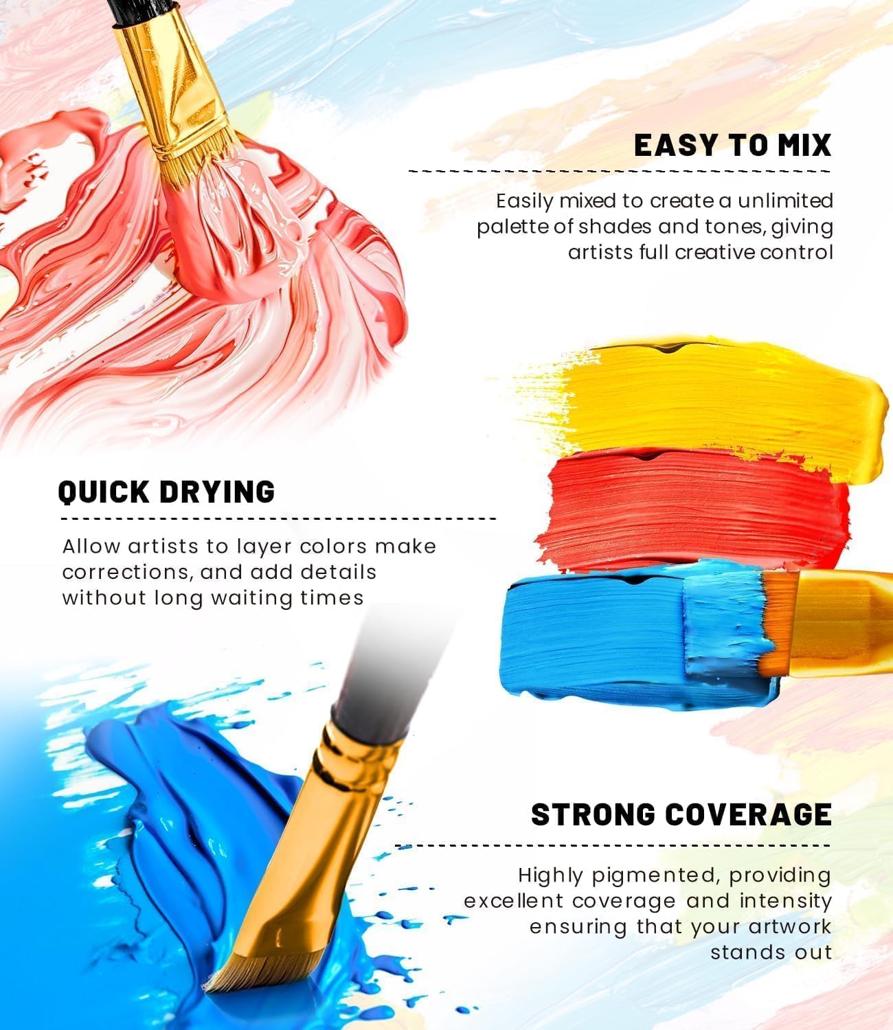 40 PCS Acrylic Paint Set with 12 Brushes, 2 Knives & Palette, 24 Colors (2oz/60ml) Art Craft Paint for Adults Kids Artists Beginners, Halloween Pumpkin Canvas Ceramic Rock Painting Kit