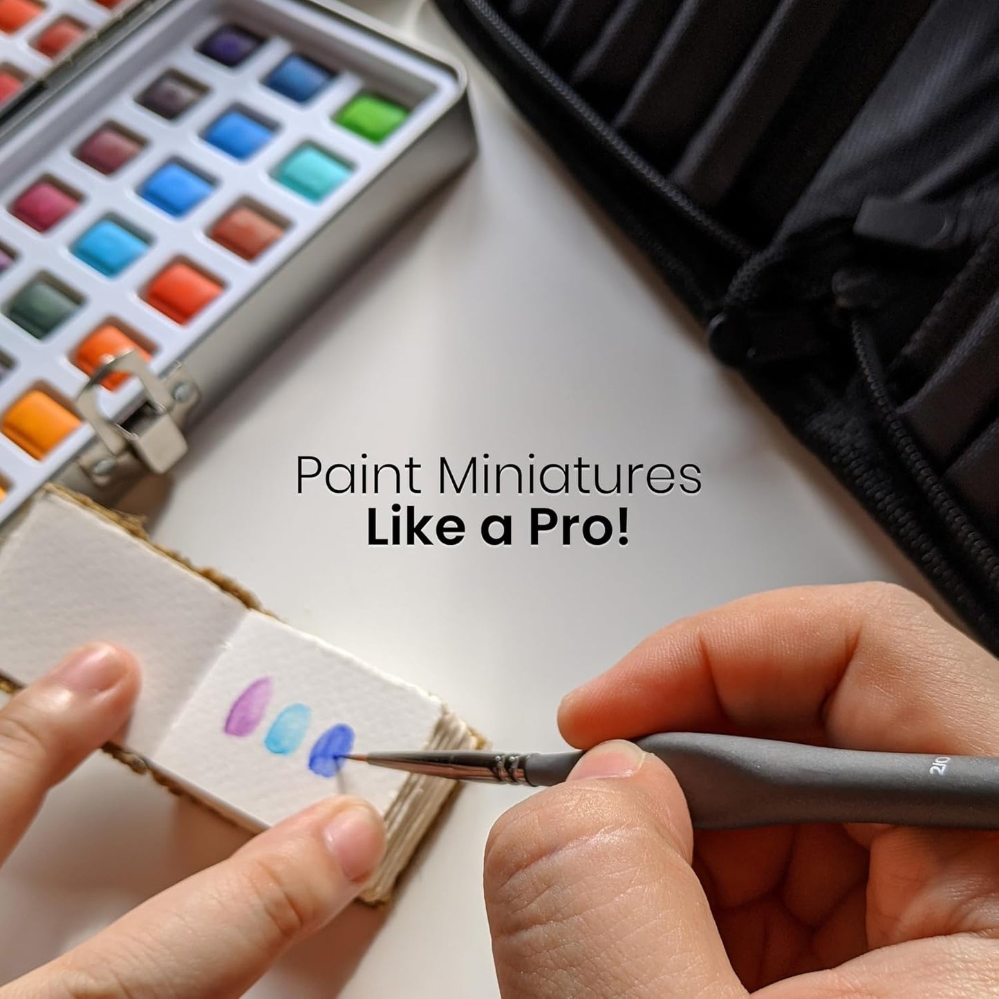 Miniature Paint Brushes Set of 13, Detail Brushes for Acrylic, Oil, Watercolor, Nail Art, Mixed Media Art, Model Painting, Miniature Painting, Face & Fantasy Art, Paint by Numbers Kit