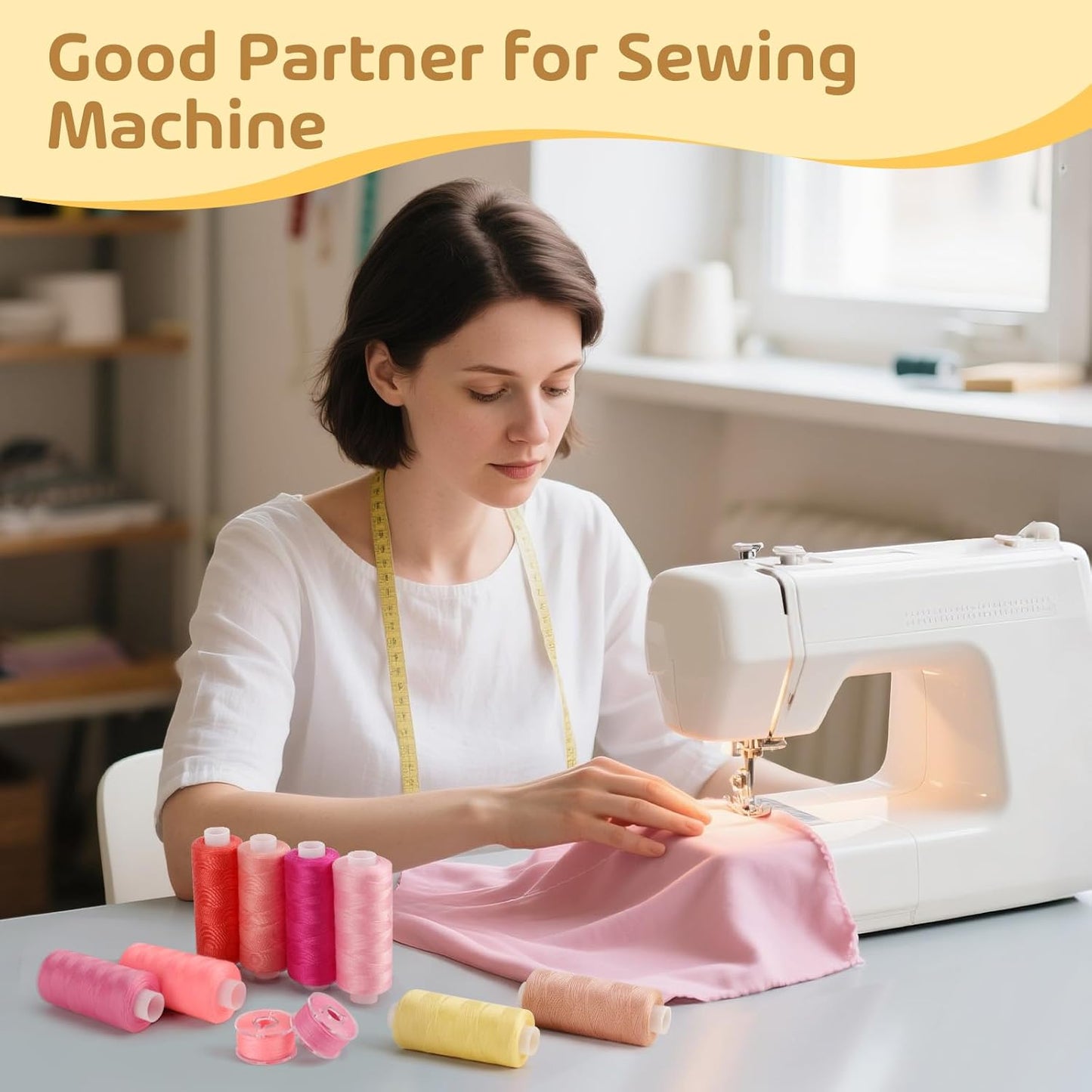 Coquimbo 72pcs Sewing Thread Set: 36 Colors Prewound Bobbins, 400 Yards Polyester Thread Spools for Hand & Sewing Machine, Emergency Home and DIY Use, Stocking Stuffers Gifts for Women Adults Mom