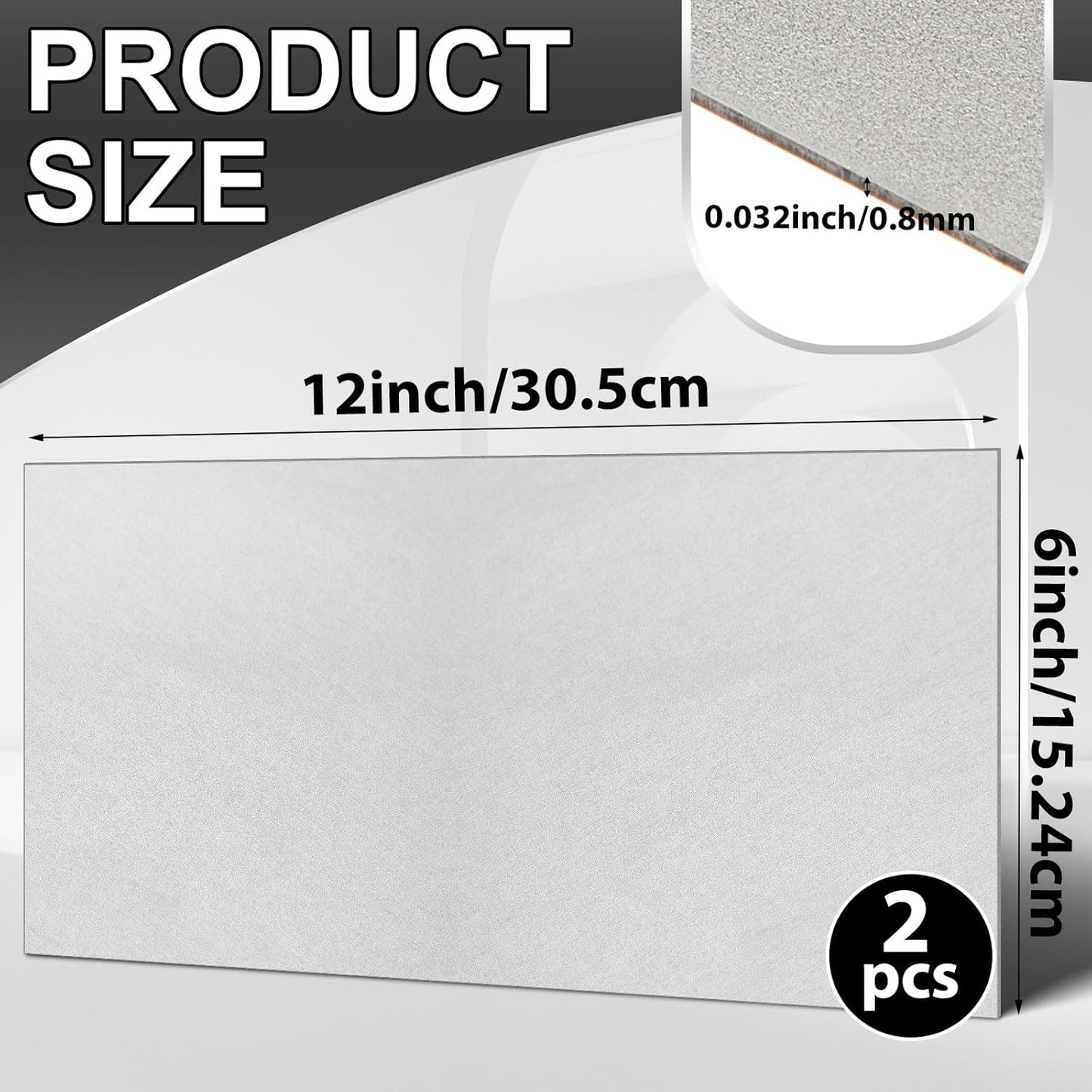 Zonon 2 Pcs 20 Gauge Steel Sheet Metal Cold Roll Steel Sheet 12" x 6" x 0.032" Weldable Metal Roll Steels Plate for DIY Craft Projects Home Auto, Easy to Shape, Weld, Cut and Form
