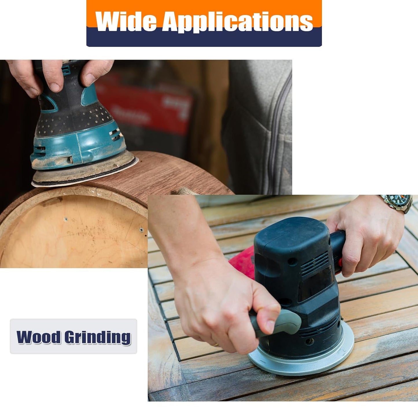 Sanding Discs Variety Grit Sandpaper: Hook Loop Disc 5-Inch 8-Holes 60 80 120 180 240 320 400 600 Grits(Each of 10) 80PCS