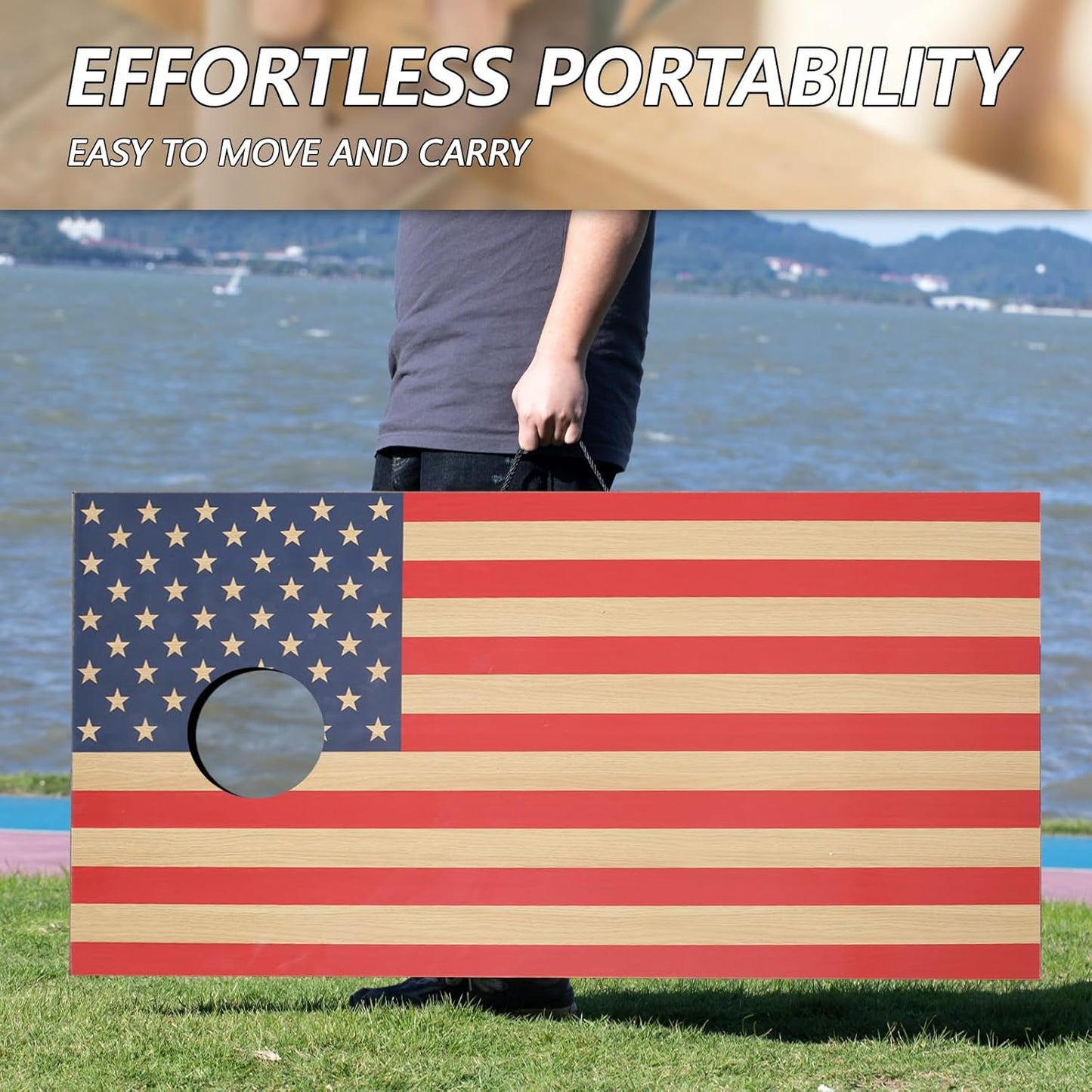 Cornhole Sets 4 x 2 ft / 3 x 2 ft with 8 Bean Bags Regulation Size, Corn Hole Games for Adults Outdoor Bean Bag Toss Game