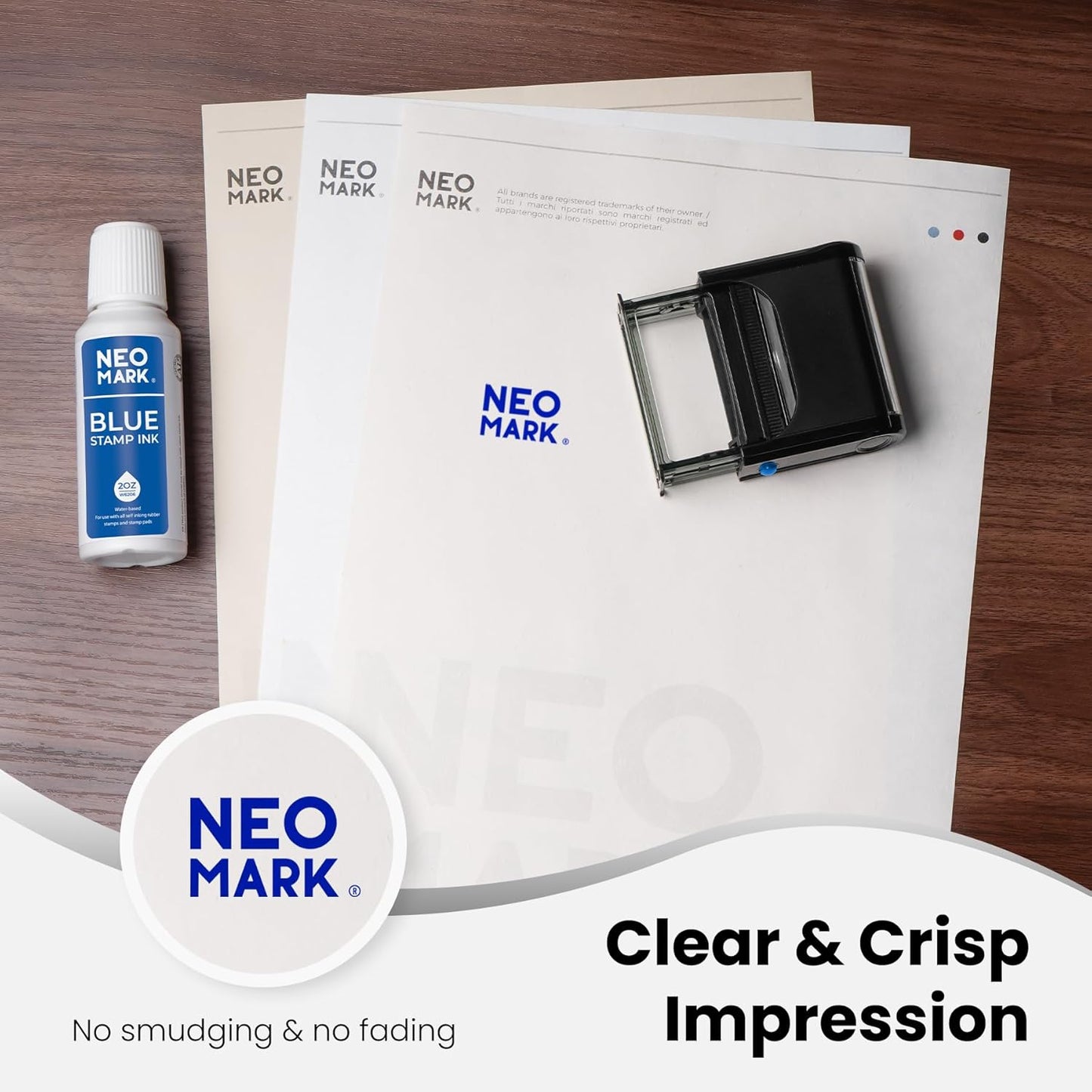 Premium Stamp Ink, Quick-Drying & AP-Certified Non-Toxic Refill Ink for Self-Inking Stamps, Date Stamps and Stamp Pads (Blue, 2oz)