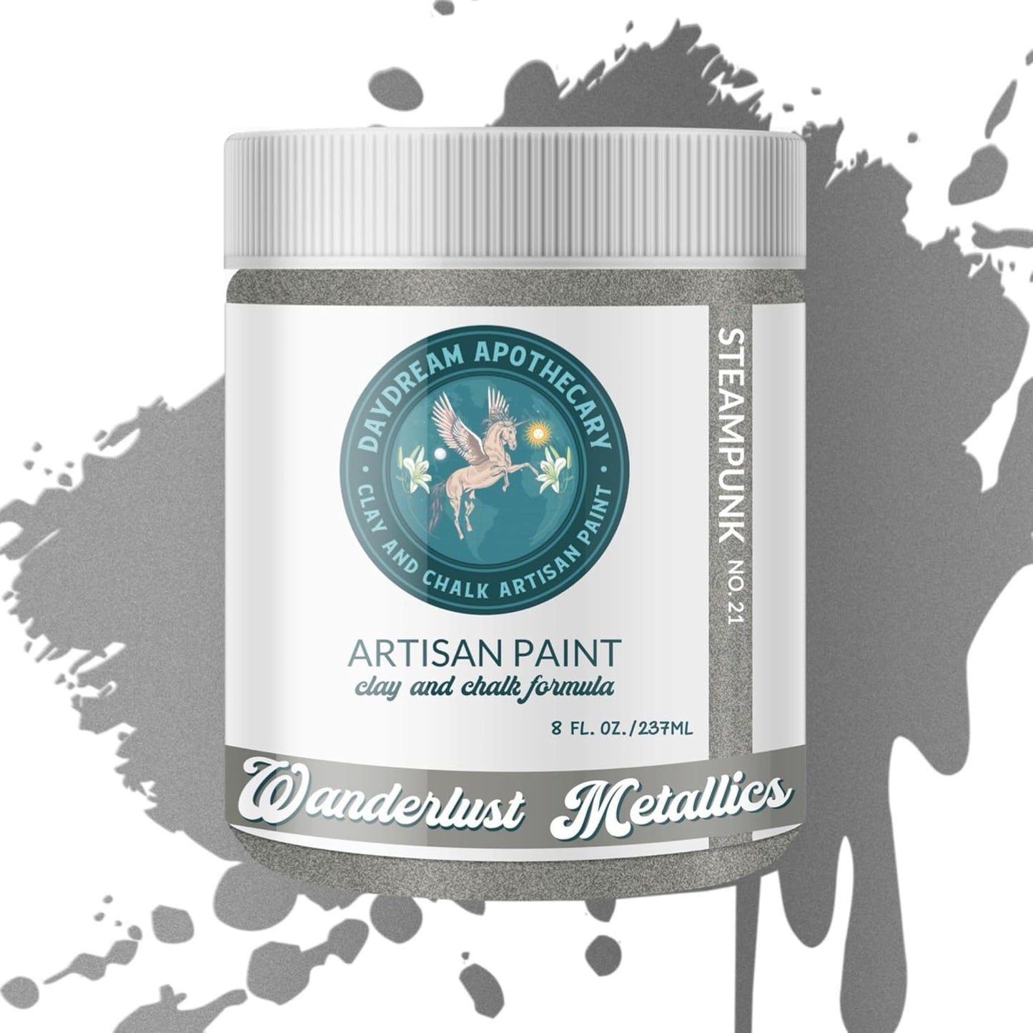 Daydream Apothecary Premium Chalk Style Paint for Furniture, Home Décor, Wood, DIY Interior Projects, Quick Dry, No Prep or Prime Needed, Matte Dark Grey - 8oz