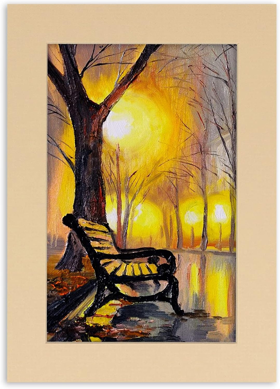 Poster Palooza 8x10 Mat Bevel Cut for 6x8 Photos - Acid Free Beige Precut Matboard - For Pictures, Photos, Framing - 4-ply Thickness