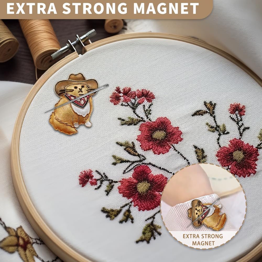 Needle Minder Magnet, Magnetic Needle Minder, Needle Minders Magnetic Cross Stitch Accessories, Magnetic Needle Holder, Life Tree, Butterfly, Cats, Owl, Heart (Garfield)