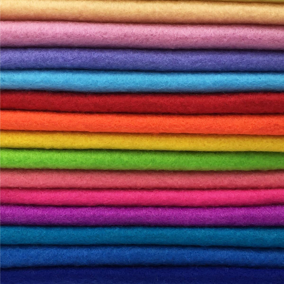 flic-flac 28pcs Large 17.8 x 17.8 inches (45cmx45cm) Acrylic Felt Soft Nonwoven Fabric DIY Craft Work Patchwork Sewing Mixed Color 1.4mm Thick