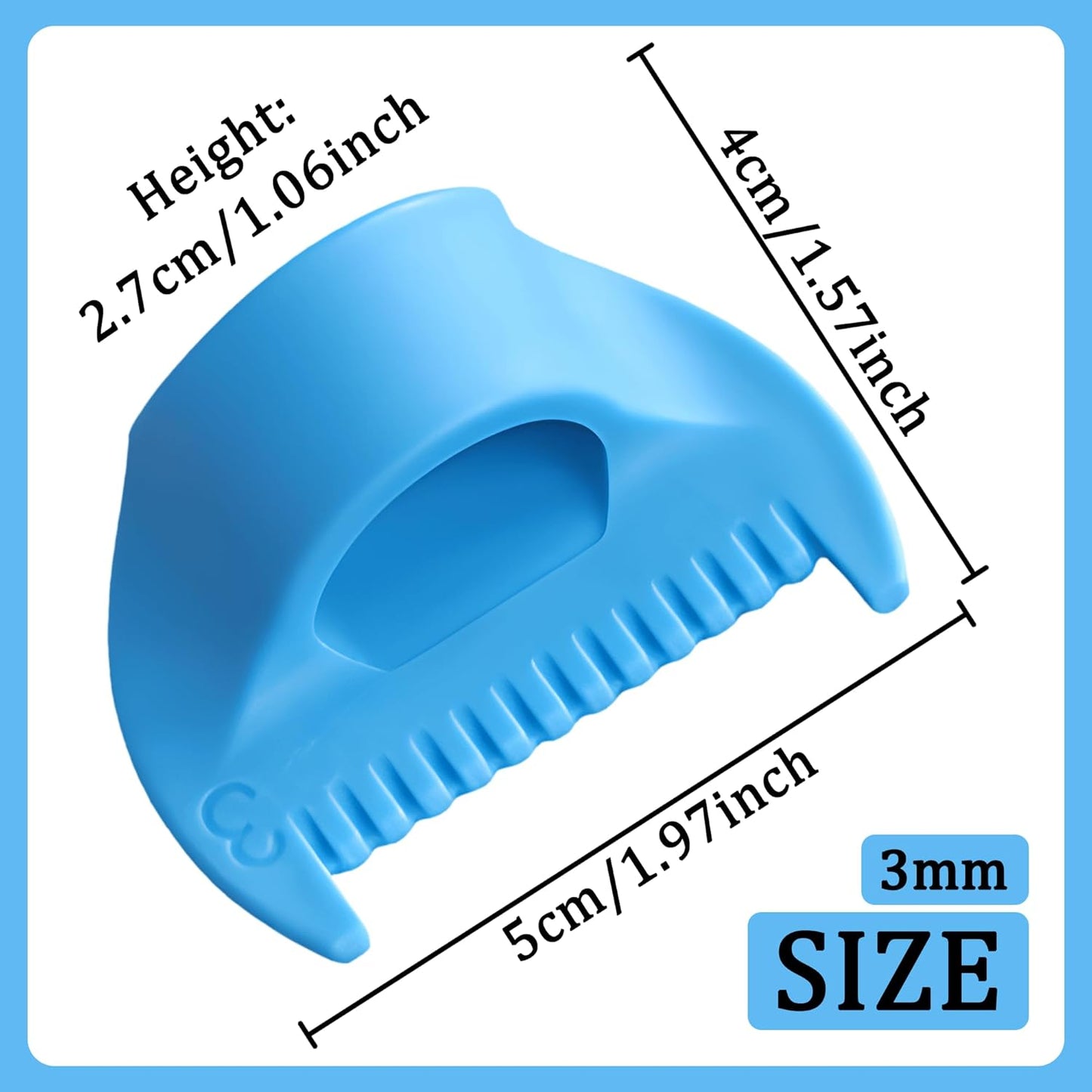 2 PCS 3mm Edge Lock Seam Guide, Mini Sewing Finger Ruler for Hand Sewing, DIY Sewing Kit Tool, Sewing Needle Gauge Measuring Guide, Blue