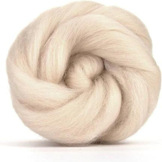 Revolution Fibers Dyed Corriedale Wool | 8 Ounces of Premium Combed Wool Top | 26 Micron, 100% Pure Corriedale Wool Roving, Ethically Sourced (Eggshell Biege)