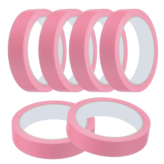 MECCANIXITY Masking Tape 0.8 Inch x 21 Yard Painter's Tape Pink Paint Tapes for DIY Crafts Arts Drawing Decoration Labeling Car Painting Artist Teachers, Pack of 6
