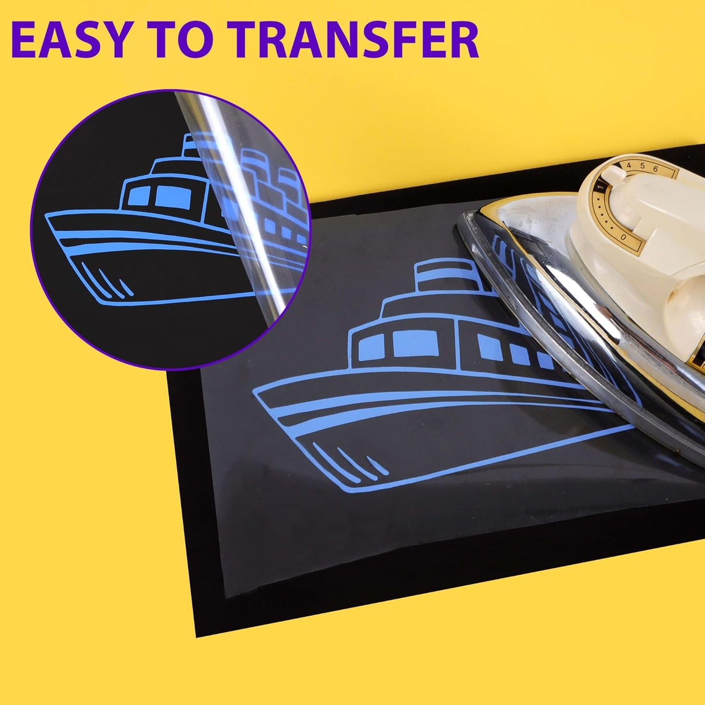 RENLITONG Sky Blue Iron on Vinyl 12Inch by 50ft Roll HTV Heat Transfer Vinyl for T-Shirt HTV Rolls for All Cutter Machine - Easy to Cut & Weed for Heat Transfer Design