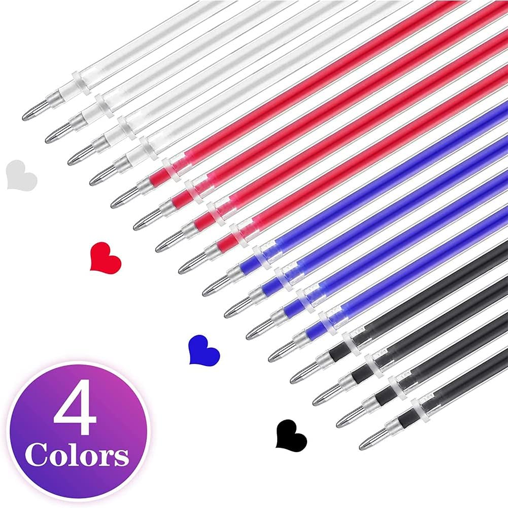 ELANE 16 Pcs Heat Erasable Fabric Marking Pens with 48 Refills, Heat Erasable Fabric Marker Set for Sewing, Quilting, and Tailoring