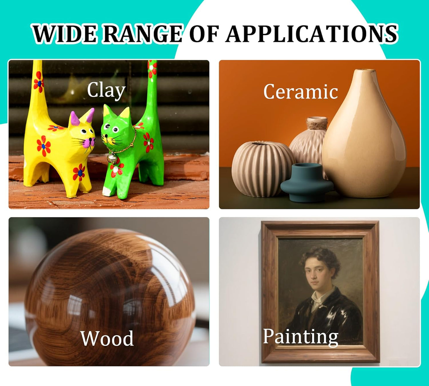 Air Dry Clay Glaze Kit - 2x100ml High Gloss Matte Varnish Sealant, Super Glossy Polymer Clay Glaze, Prevent Scratch Resistant, Yellowing, Waterproof - Clay Paint Kit for Pottery, Wood, Painting