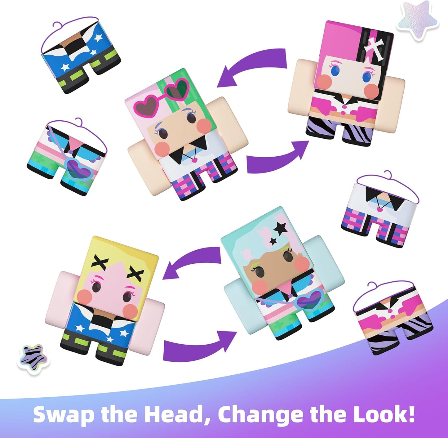 GobiDex 8PCS Magnetic Figures Playset, Travel Toys with Rotatable Animal and Character for Kids & Toddlers, Compatible with Magnet Building Blocks, Educational Sensory Pretend Play Gift