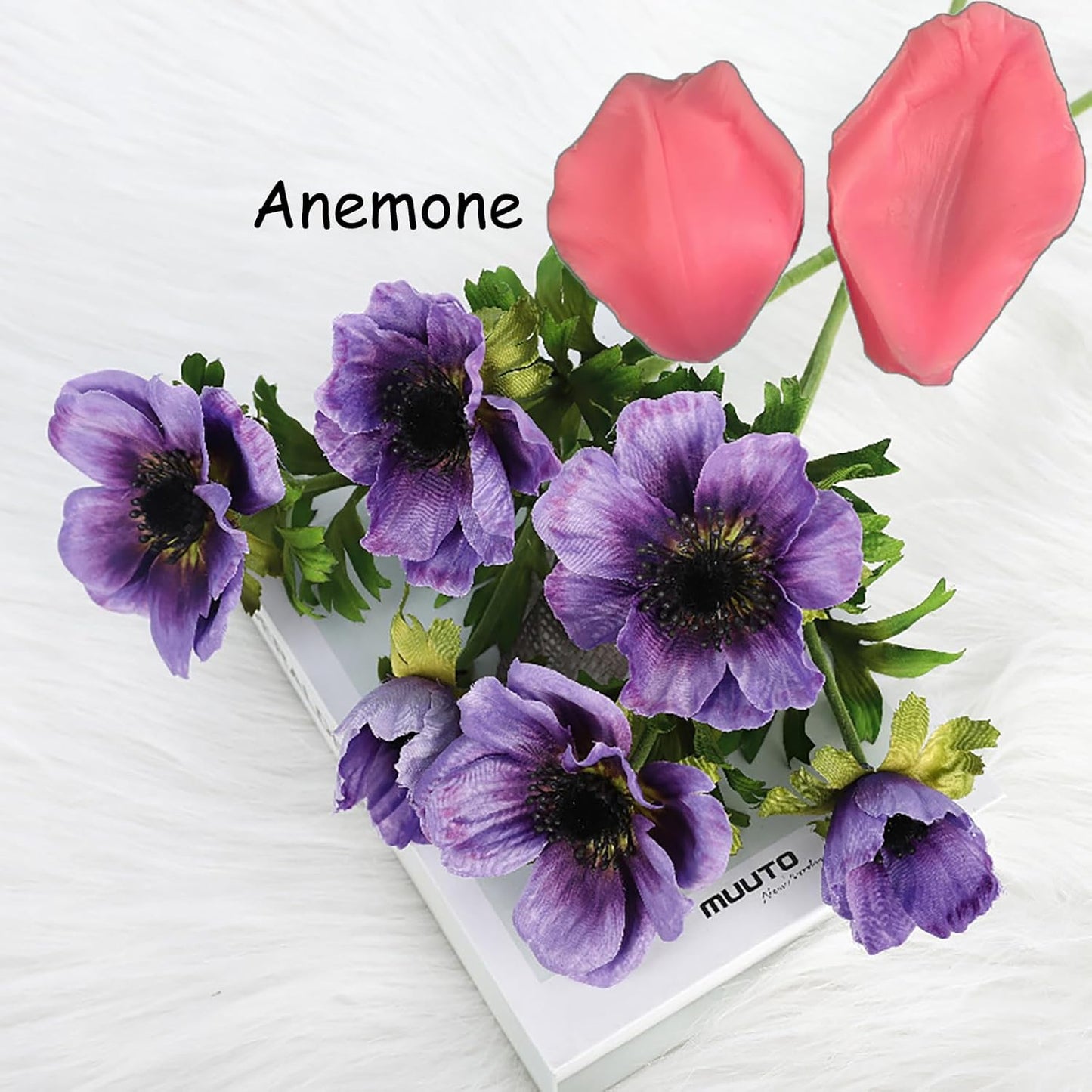 Gumpaste Flower Silicone Veiner Mold 8 Set, Fondant Flower Mold Leaf Tulip Orchid Molds Sugar Gum Paste Molds Cake Decoration Tool for Rose Lily Orchid Tulips Hibisus Rose Leaf (A)