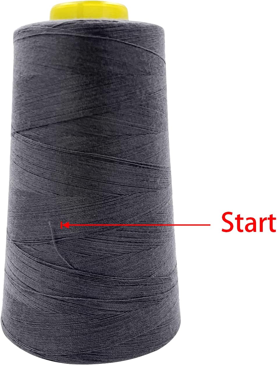 Tortoise 8 Cones of 3000 Yards Each Spool Thread for All Purpose, Serger, Overlock, Quilting, Sewing Machine - 40S/2 Grey Polyester Thread