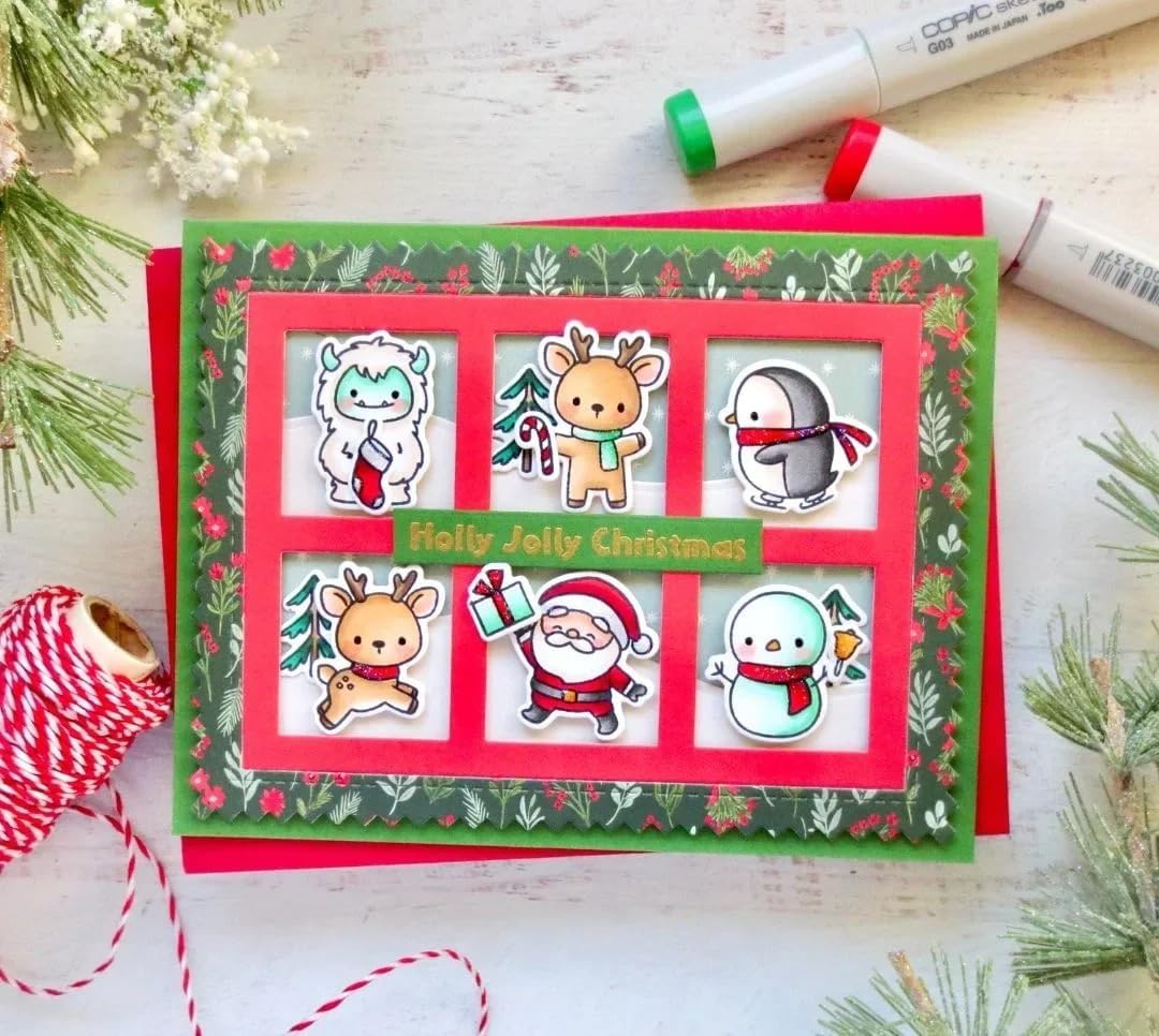 Lapoo Flowers Metal Cutting Die for Scrapbooking - Durable, Cut Stencils for DIY Scrapbook Photo Album Decorative Paper Card, Card Making Supplies, Embossing (9-Box Grid 5.5 x 4.3 in)