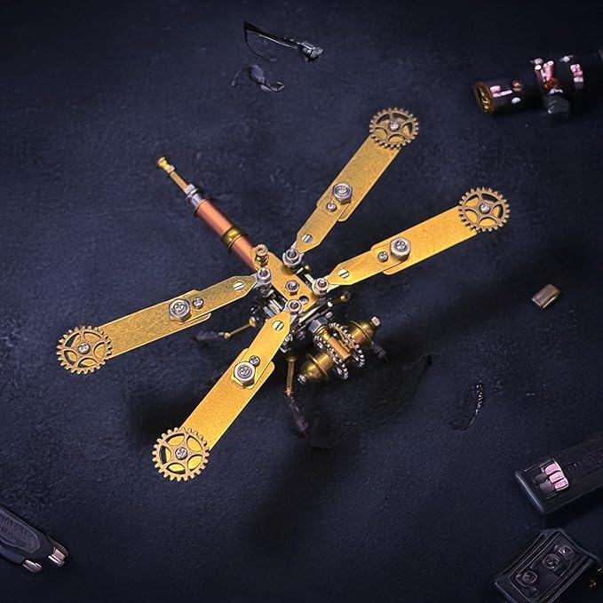 Making kit Metal Insect Bug Mechanical Sculpture Dragonfly Hobby Kits for Men Arts and Crafts Cool Things for Men Gifts for Birthday Ideas (Mechanical Dragonfly C)