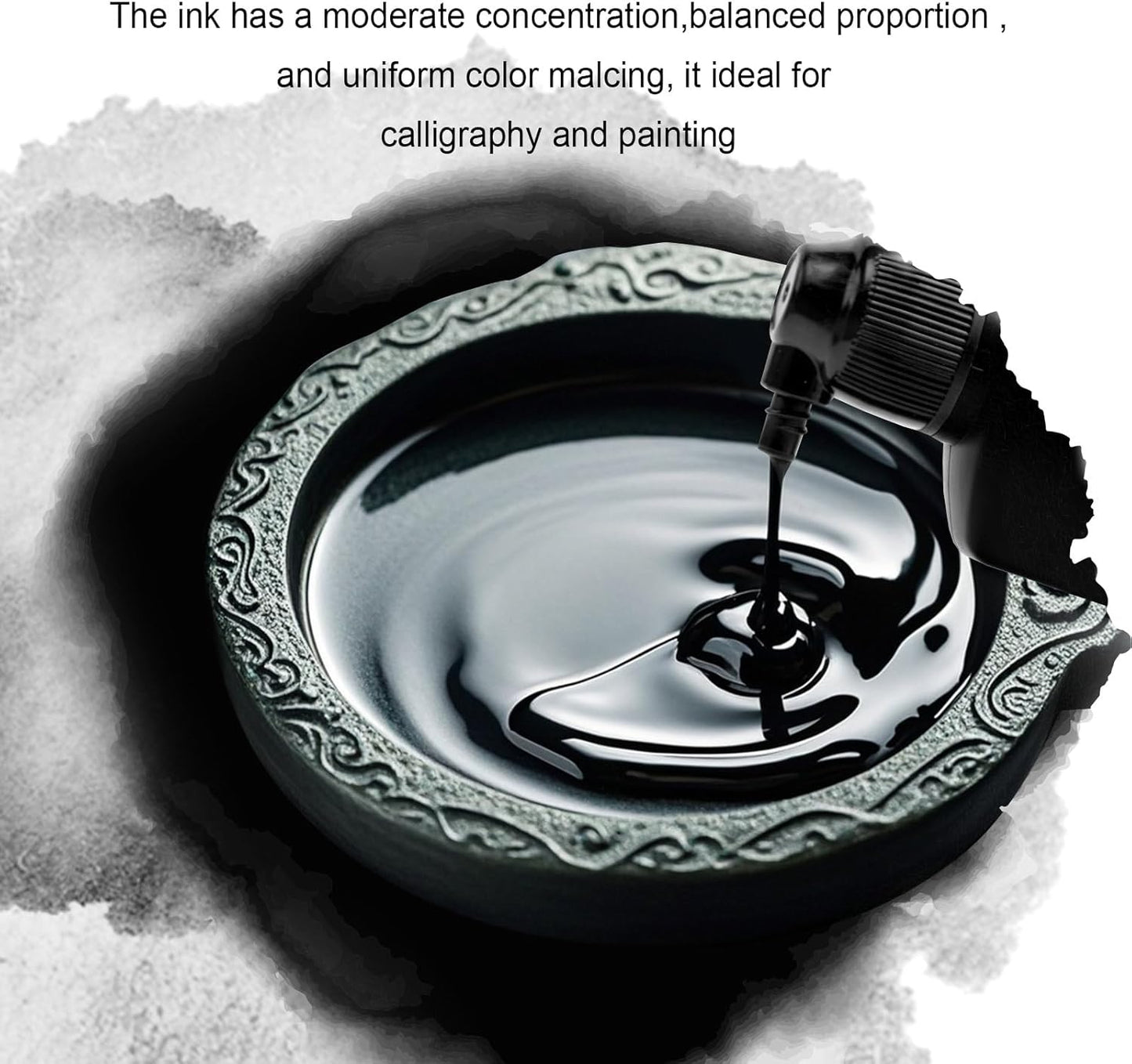 120 ML/4 OZ Calligraphy Ink - Versatile Elegance Chinese Brush Ink for Beginner Practice Traditional Art Works and Japanese Brush Black Ink