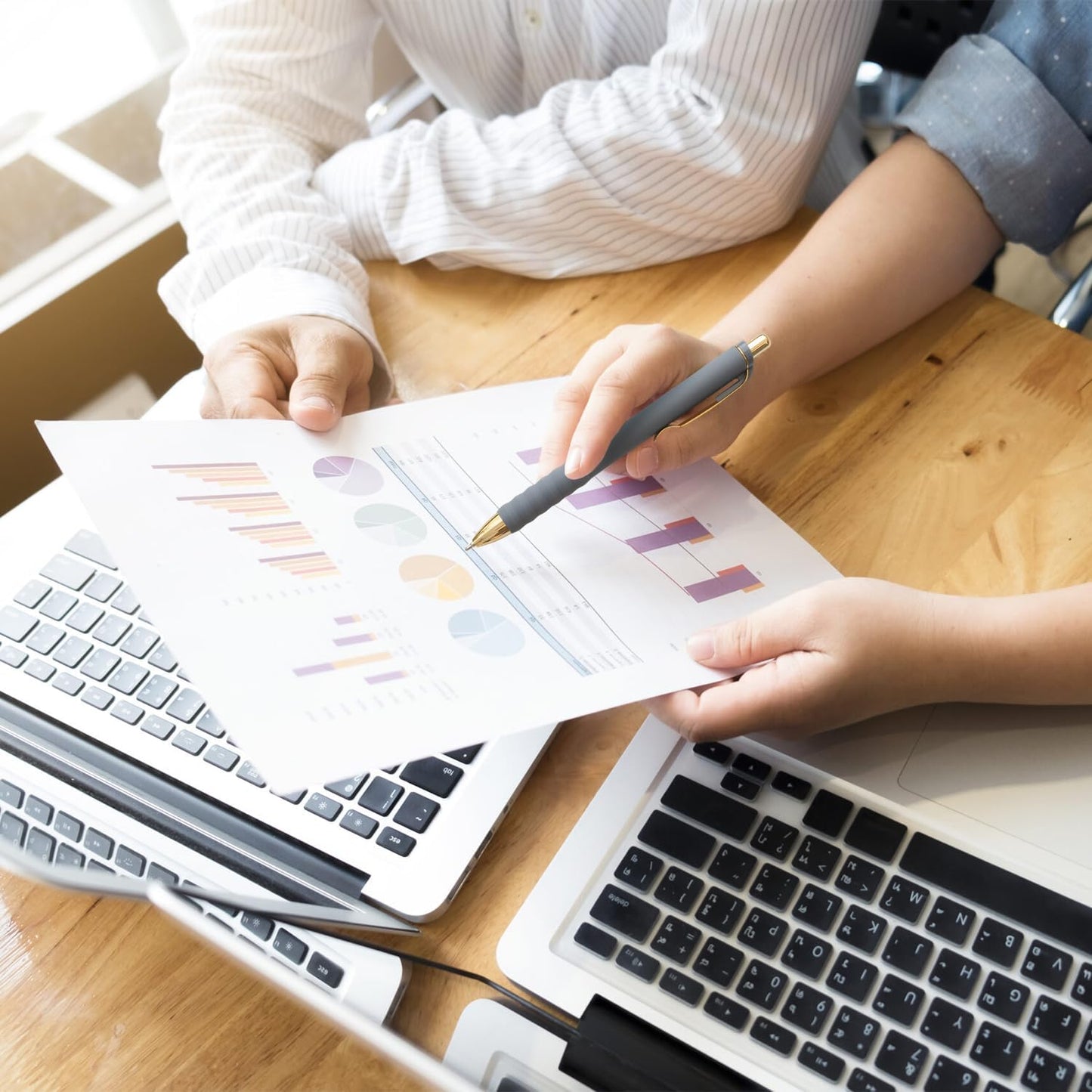 Ballpoint Pens Black Ink Ball Point Pen with Super Soft Grip Medium Point 1.0mm Office Pens (Gold 12-count)