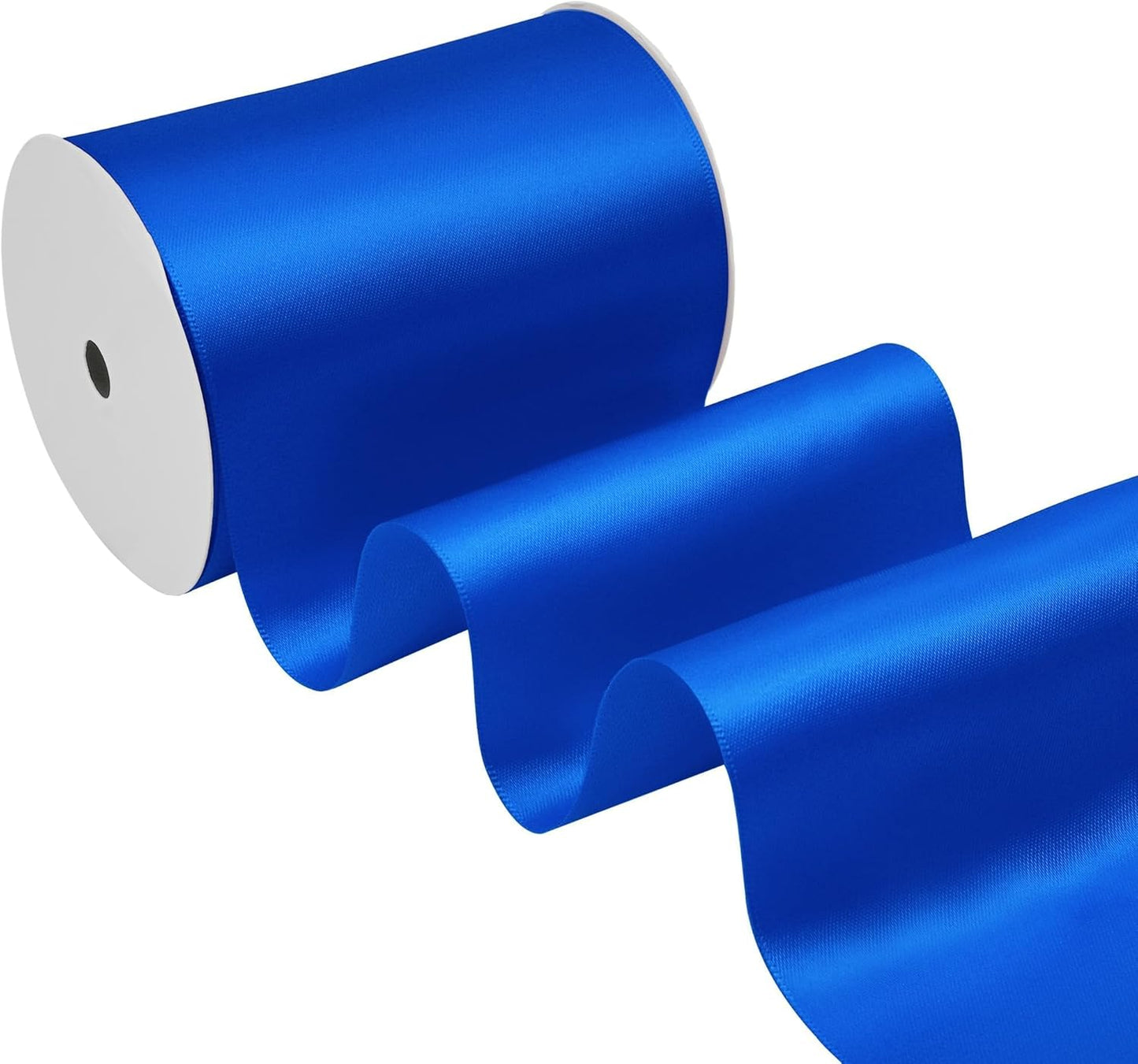 Royal Blue Satin Ribbon 4 Inch X 15 Yards Solid Color Double Faced Ribbons Perfect for Crafts Wedding Decor Bow Making Arts Sewing and More