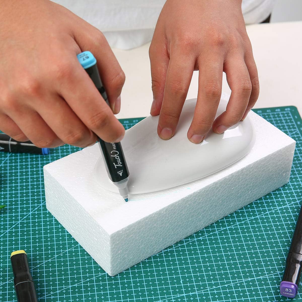 Crafare 8 Pack Craft Foam Blocks 8X4X2 Inch Polystyrene Brick Rectangle for Arts,School Modeling Projects Sculptures,Floral Arrangements,Party Table Centerpieces