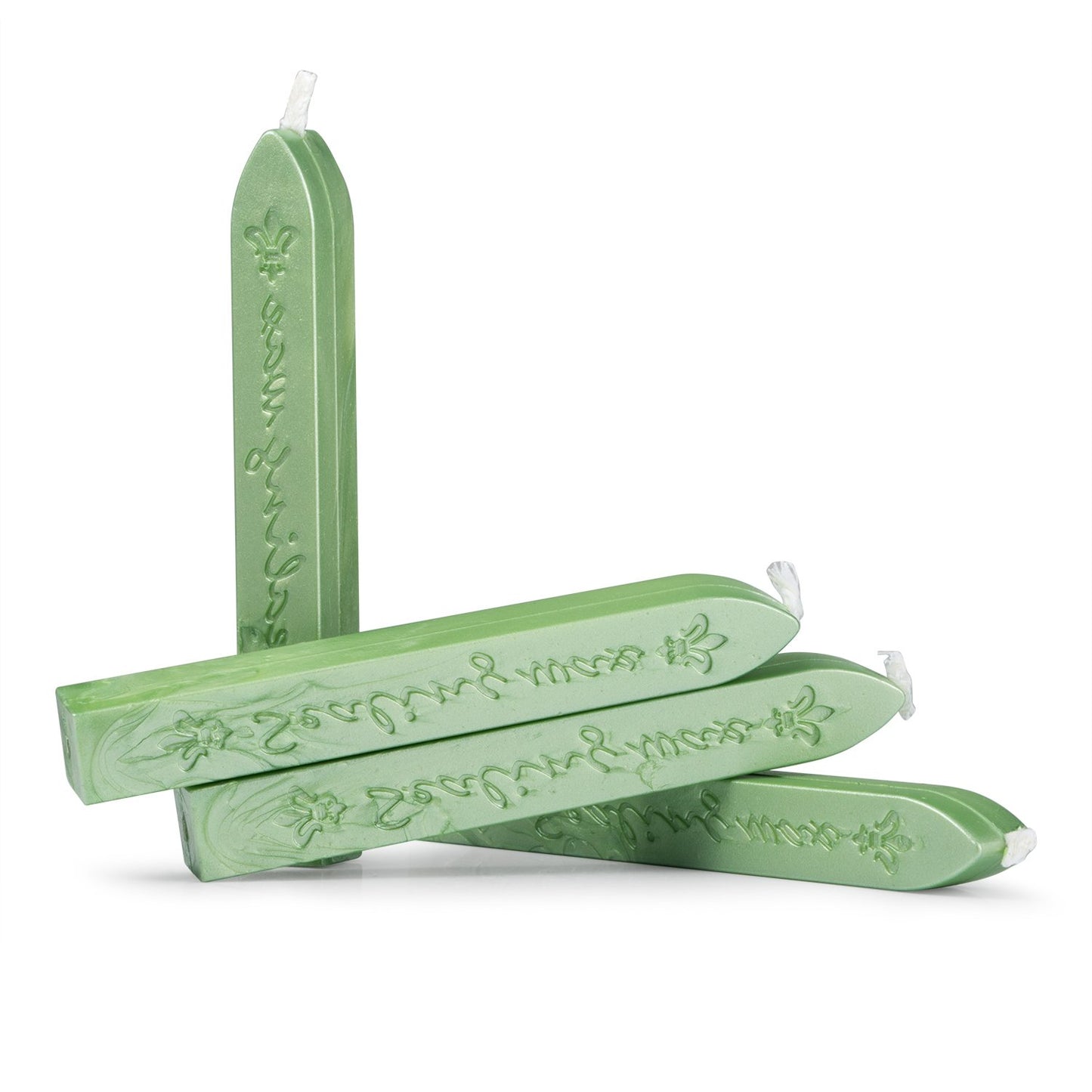 Mceal Sealing Wax Stick with Wick Flower De Luce of France Retro 10 Pieces Pack (Sage Green)