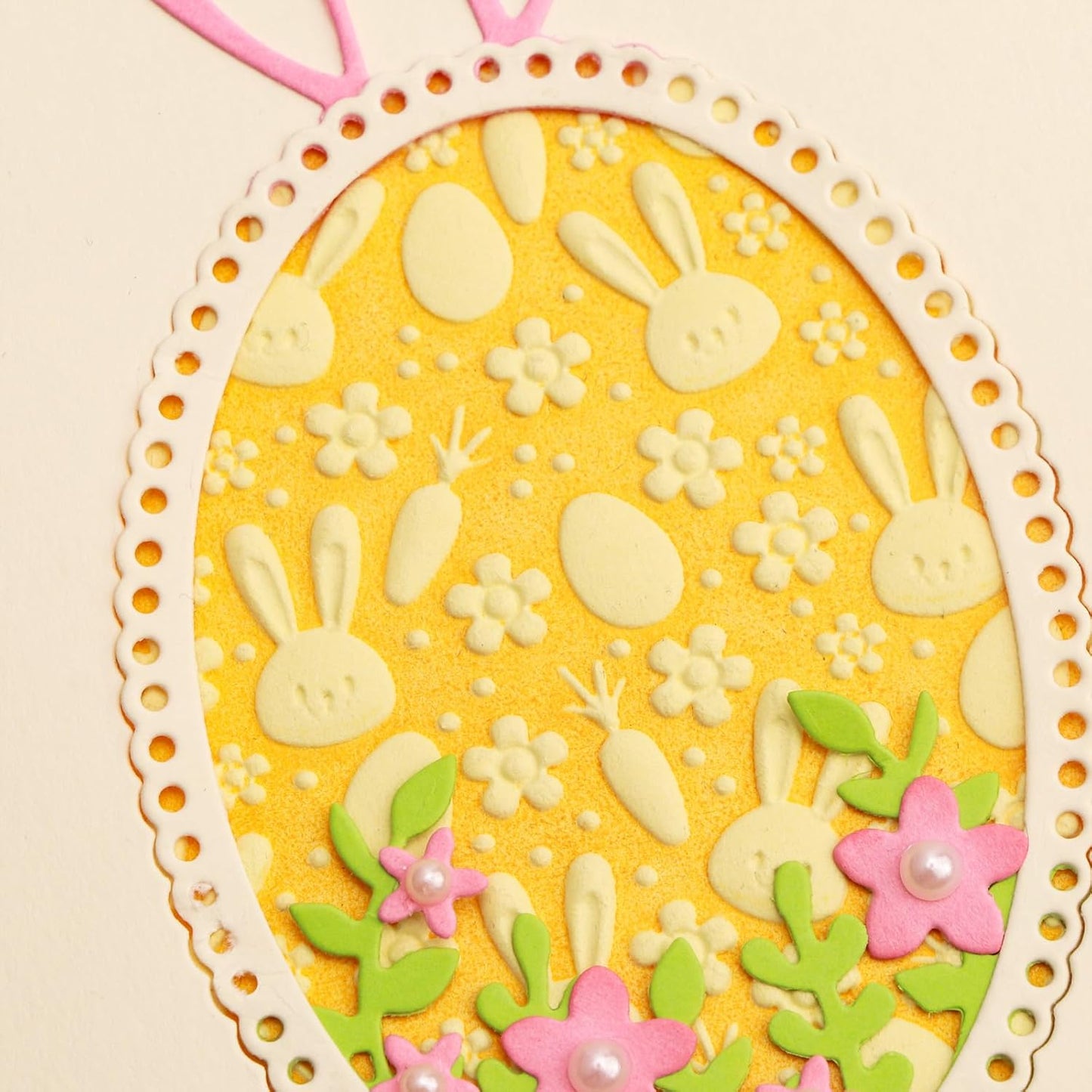 BAOFALI 3D Embossing Folder for Card Making,Easter Bunny Plastic Texture Fades Embossing Folder Template for Scrapbooking Cardstock Album DIY Decoration Paper Crafting 6.3x4.5inch