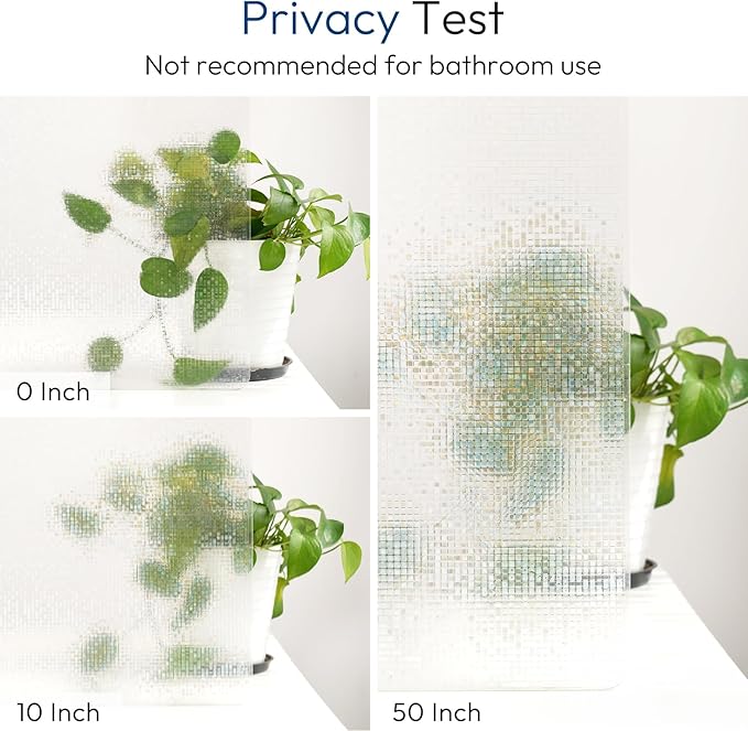 rabbitgoo Window Privacy Film Stained Glass Window Film, Mosaic Rainbow Decorative Glass Cling, Removable Static Cling Tint UV Blocking, Non-Adhesive Privacy Covering for Home, 17.5 x 118.1 inches