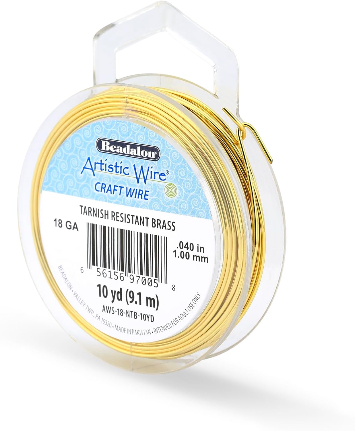 Artistic Wire, 18 Gauge Tarnish Resistant Brass Craft Wire, 10 yd