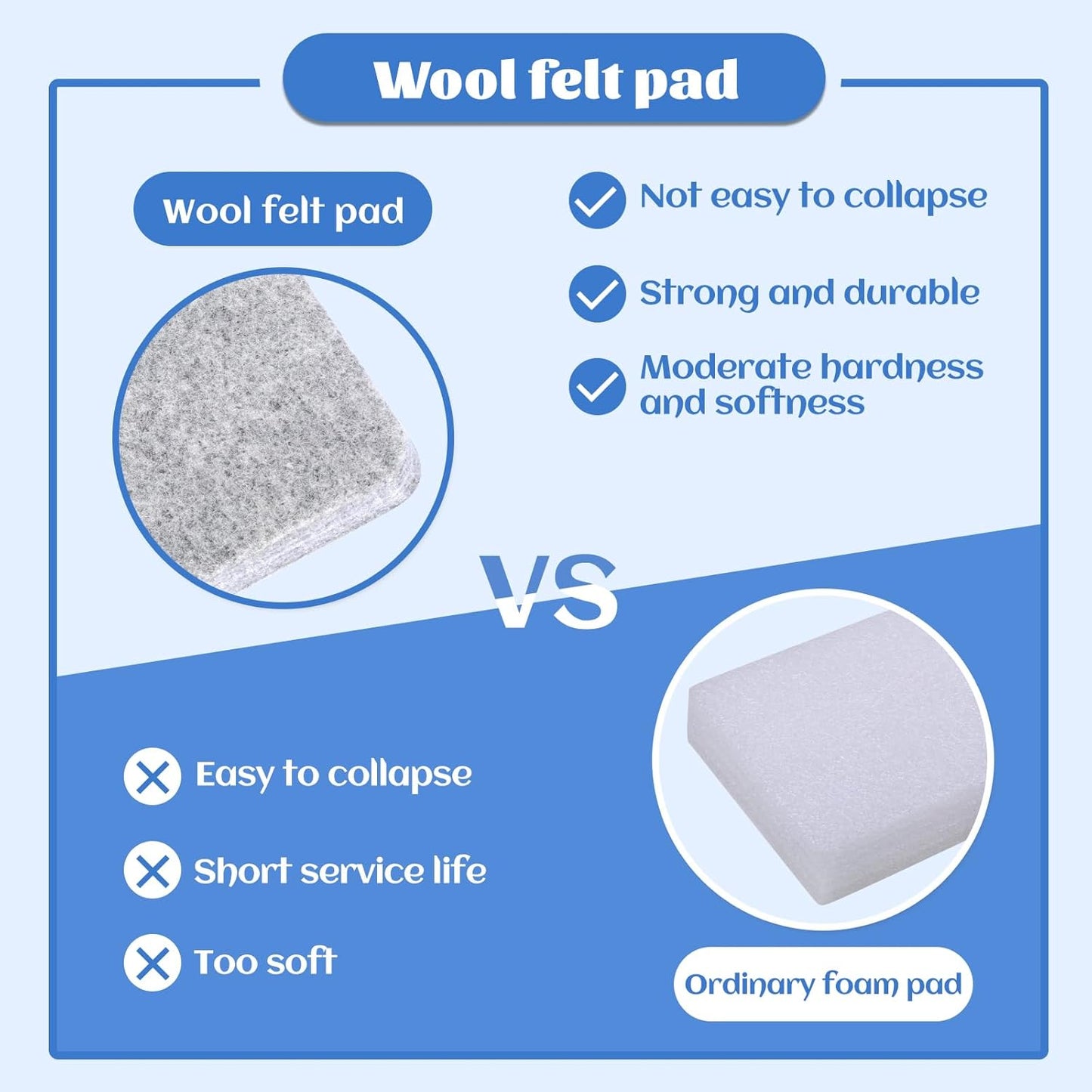 WONVOC Needle Felting Mat, Needle Felting Tools, 8''x10''x1'' Natural Felting Wool Mat, Felting Pad, Needle Felting Supplies, with Finger Cots and 30 Straight Pins, Felt Pad for Making Felting Crafts
