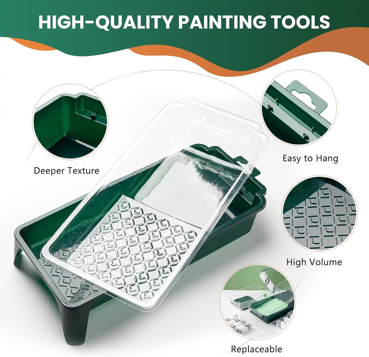 Paint Roller Kit, 15 Pcs 4 Inch Small Roller, Paint Tray, Paint Tray Liners and Paint Roller Frame, Home Improvement Paint Supplies, Mini Paint Rollers for Painting Walls