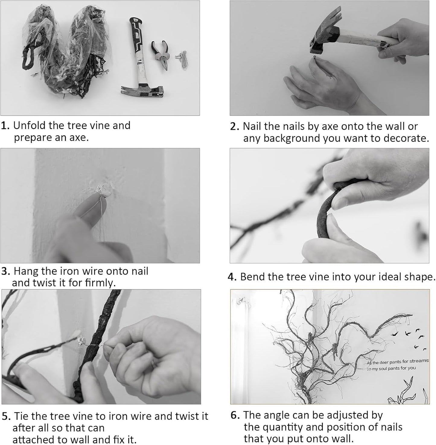 118 inch Medium Malleable Artificial Green Tree Branches Grapevine Garland Fake Cherry Blossom Tree Trunk Twigs for Wall Hanging Willow Ivy Home Room Wedding Decoraton