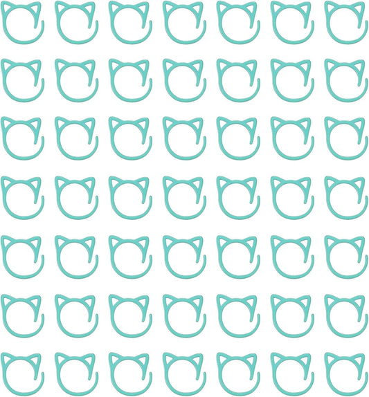 uxcell 50pcs Stitch Markers, Spiral Stitch Markers Crochet Needle Clip Counter Knit Ring Crochet Locking Sewing Accessories for DIY Handcraft Knitting and Crocheting, Lake Blue