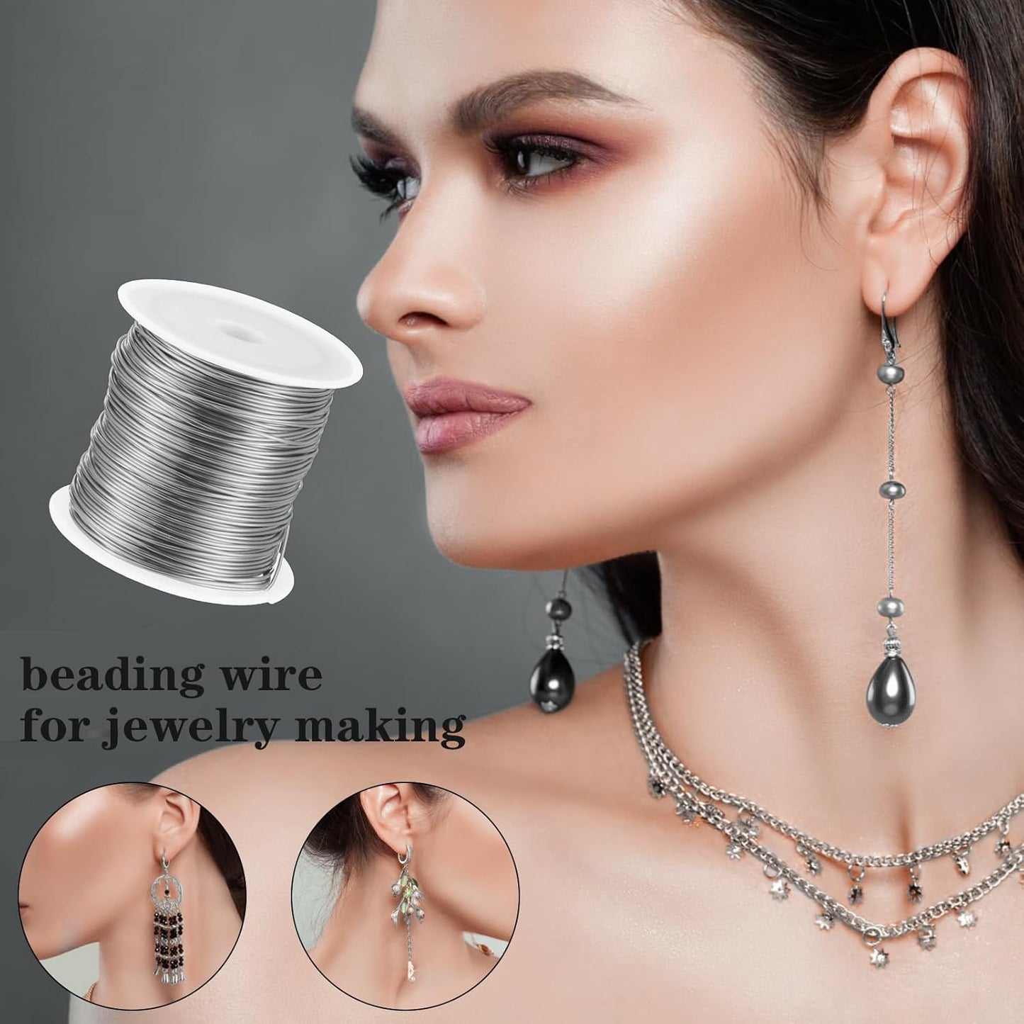 5 Rolls Jewelry Making Wire 18, 20, 22, 24, 26 Gauge Copper Craft Wire Bendable Metal Jewlery Wires Kit Silver Beading Wires for Jewelry Making Supplies and Crafting, 5 Size(Silver)