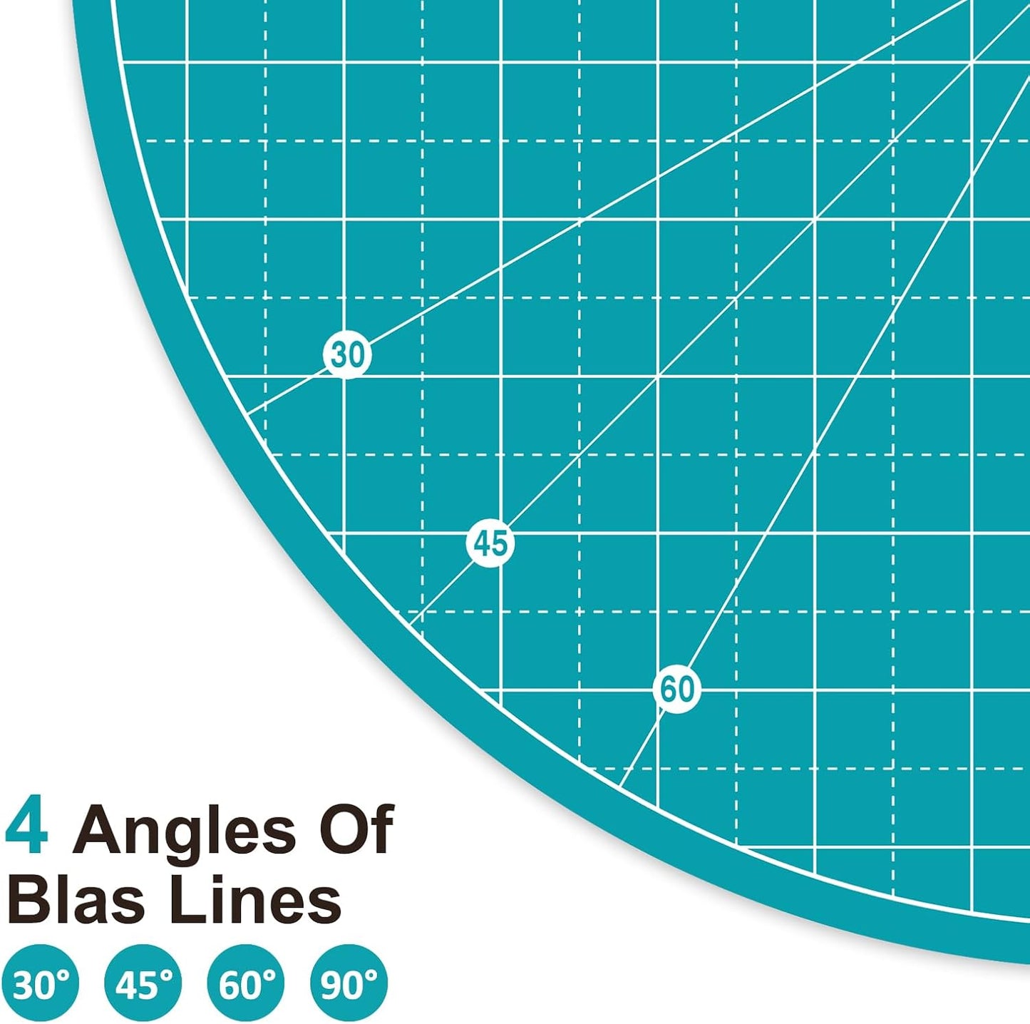 Headley Tools 13"x13" Round Rotating Cutting Mat, Self Healing Mat with 360-Degree Rotation & Anti-Slip Base, Sewing Board Cutting Mat Perfect for Fabric Quilting Leather Hobby Project, Turquoise