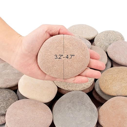 [About 31-36 PCS](18.2 Pounds) Painting Rocks, 3.2"-4.7" River Rocks, Flat Stones, Craft DIY Rocks