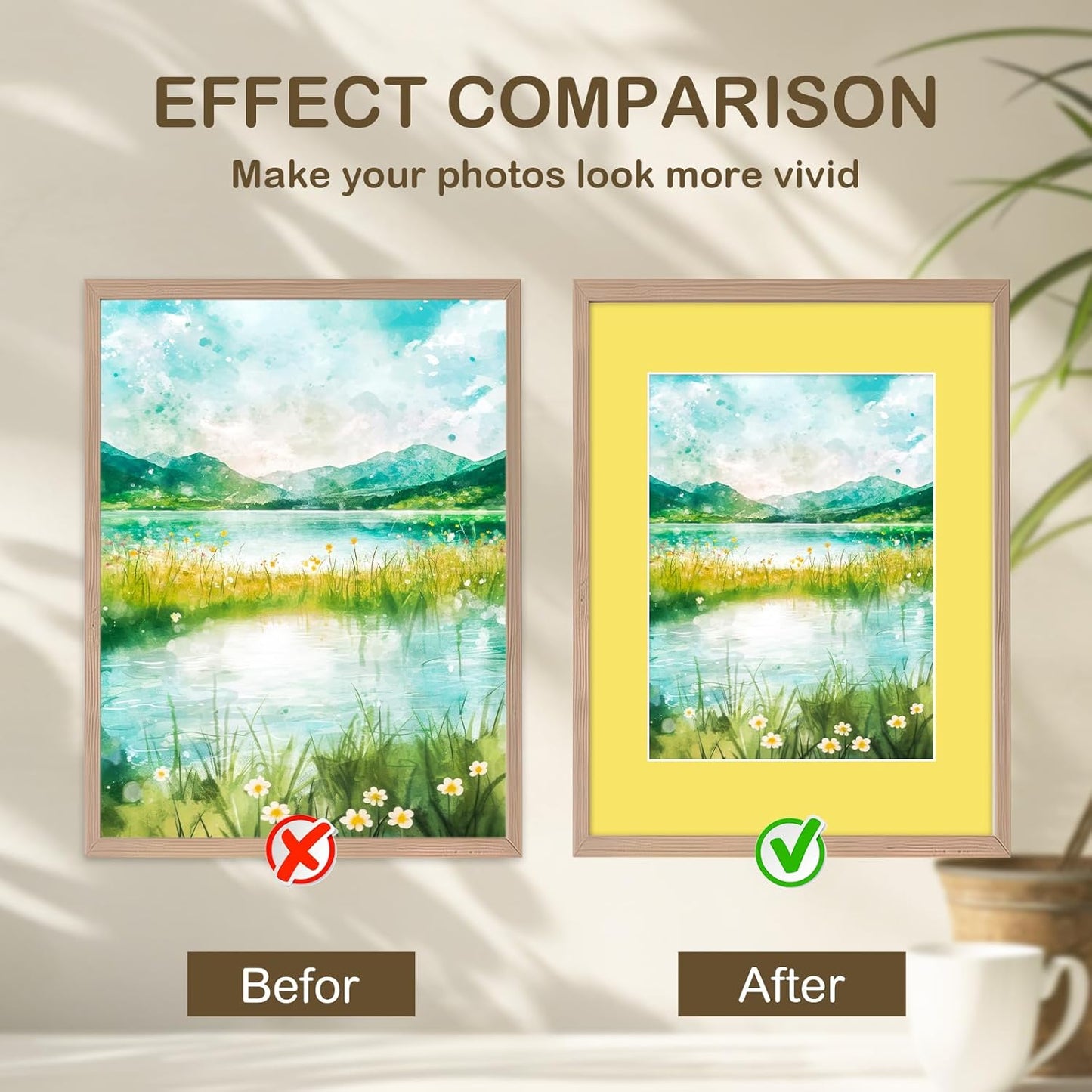 15 Pack 12x16 Picture Mats, Mixed Colors Frame Mattes for 9x12 Pictures Photo Frame Mat Core Bevel Cut Mat Board Show Kit for Photos, Prints, Artworks