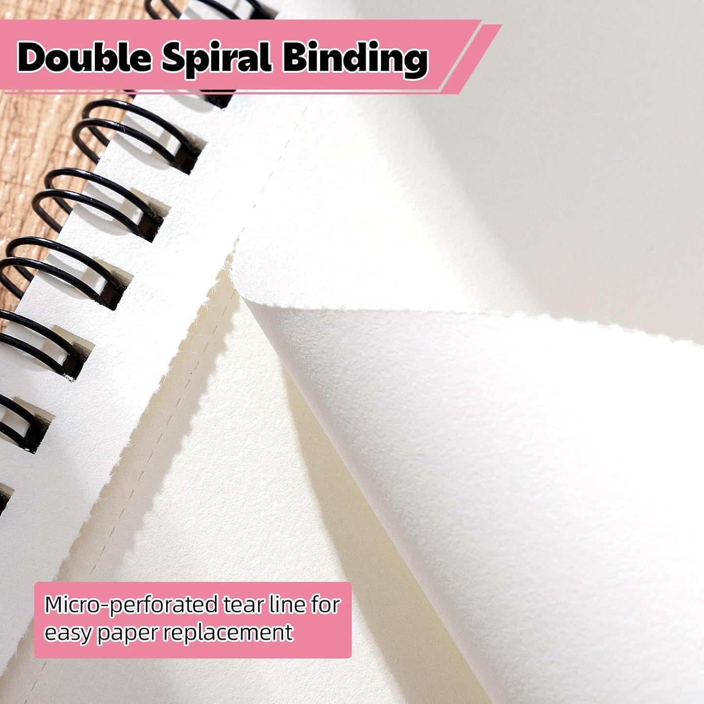 4 Pack Sketch Book, 8.5 x 11Inch Sketchbook, 68lb/100gsm Top Spiral Bound Sketch Pad, Acid Free Art Supplies Drawing Painting Sketching Paper for Woman Artists (30 Sheets Each)