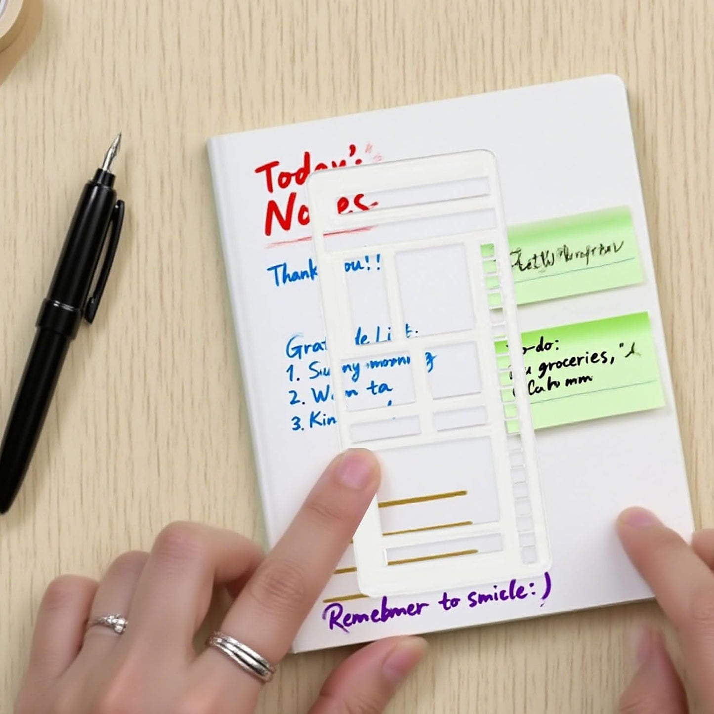 Handmade Flexible Record Template, Reusable Planner Stencils for Journaling, Calendar, Checklists, Scrapbooking & DIY Craft Supplies (C Set)